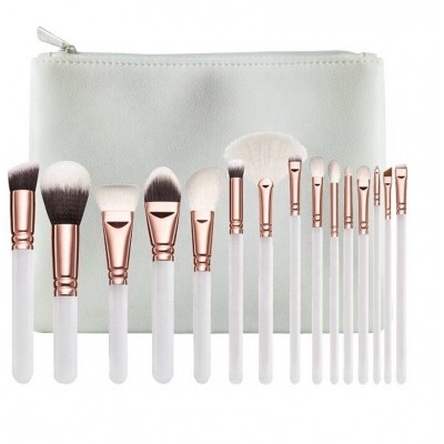 2020 new arrivals Professional 15 Pcs White Vegan Wooden Makeup Brushes