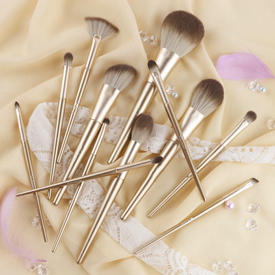 Newest 2020 OEM 12pcs vegan light brown makeup brushes professional sprinkle makeup brush set private label vendors