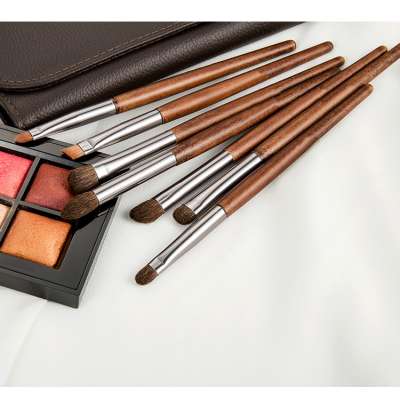 New 2020 unique 7pcs vegan brown bling makeup brushes set luxury champagne brush box sets private label vendor